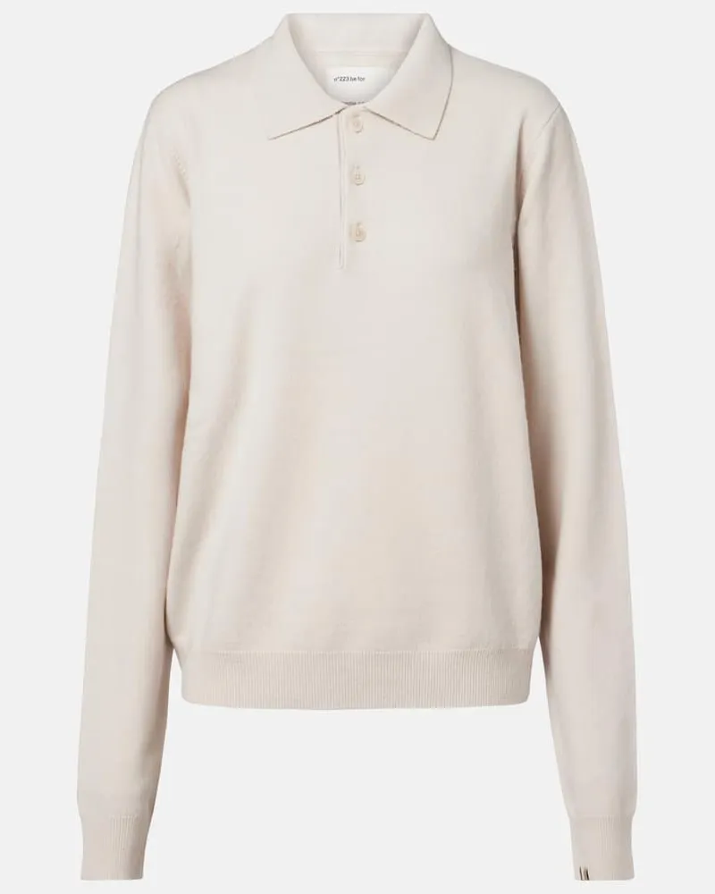 extreme cashmere Polopullover N°223 Be For aus einem Kaschmirgemisch Weiß