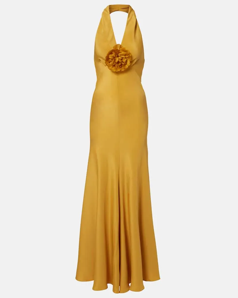 Rodarte Robe aus Seiden-Crêpe Gelb