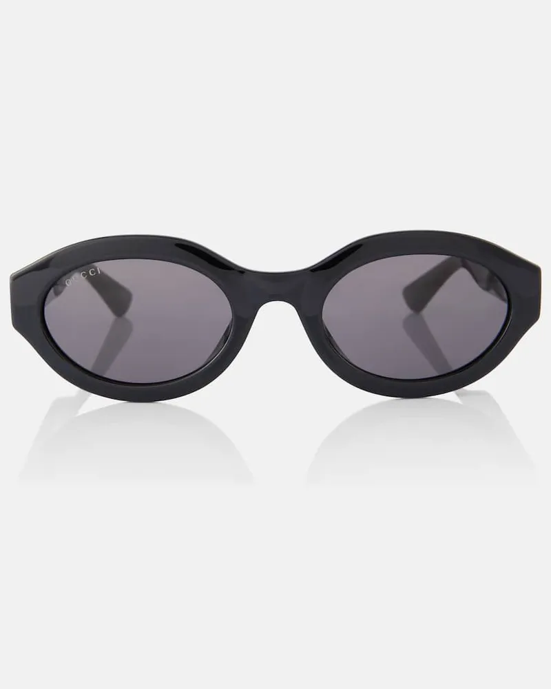 Gucci Ovale Sonnenbrille Minimal GG Schwarz