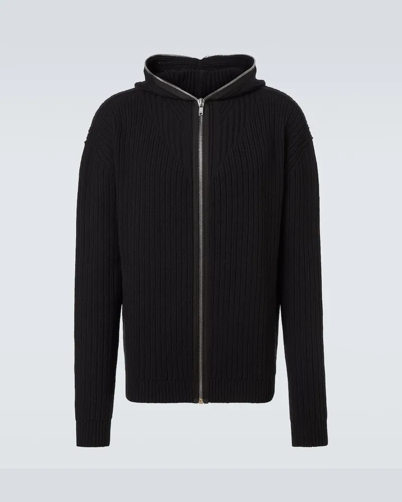 Rick Owens Kapuzenjacke aus Schurwolle Schwarz