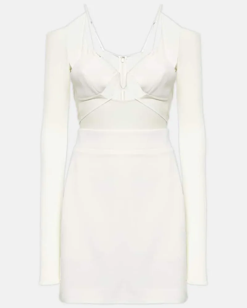 Nensi Dojaka Bridal Minikleid aus Crêpe Weiß