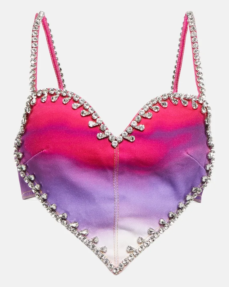 Area Verziertes Cropped-Top Rosa