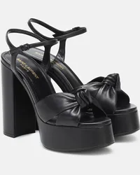 Saint Laurent Plateausandalen Bianca 125 aus Leder Schwarz