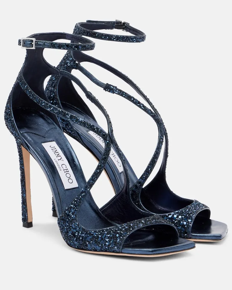 Jimmy Choo Sandalen Azia 95 mit Glitter Blau