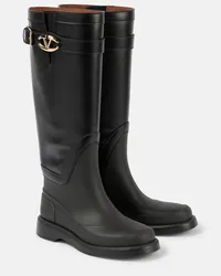 Valentino Garavani Stiefel VLogo Bold aus Leder Schwarz