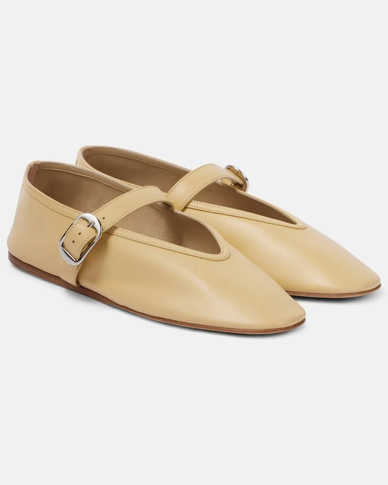 Le Monde Béryl Le Monde Béryl Mary-Jane-Ballerinas Stella aus Leder Gelb