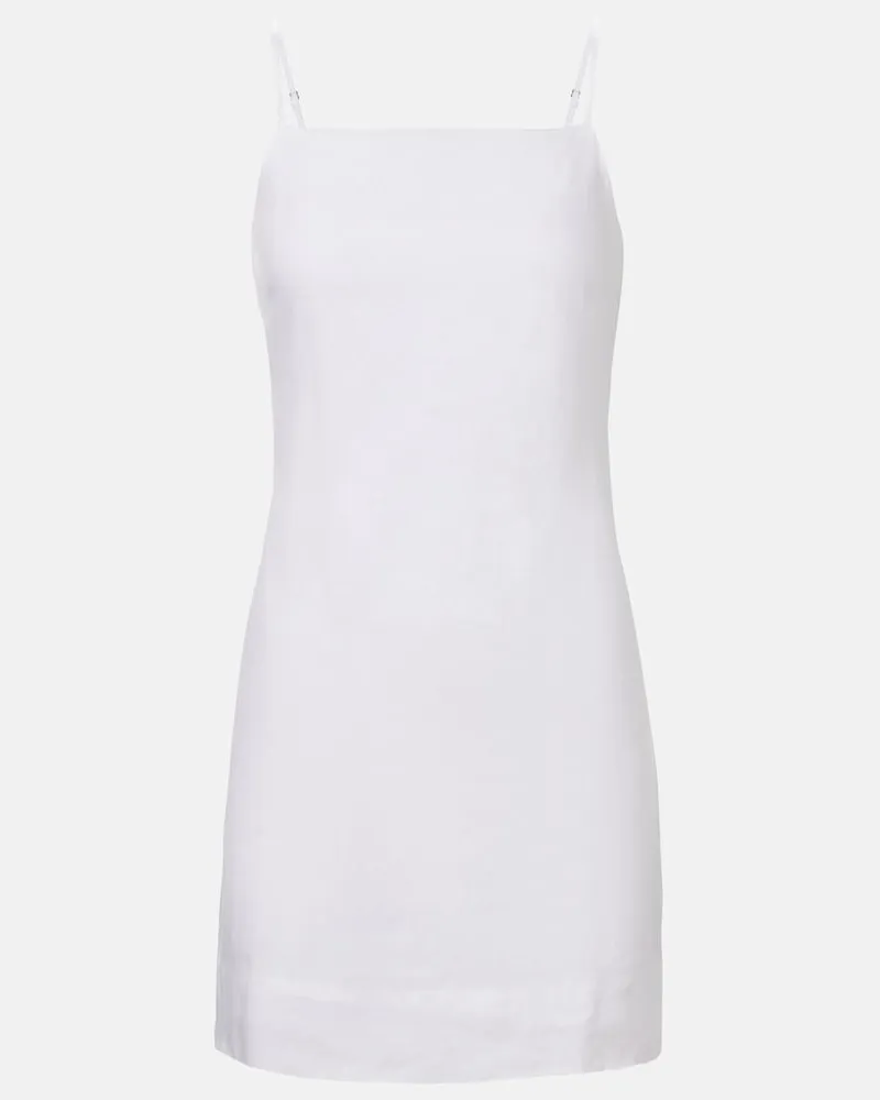 Velvet Minikleid Pilar aus Leinen Weiß
