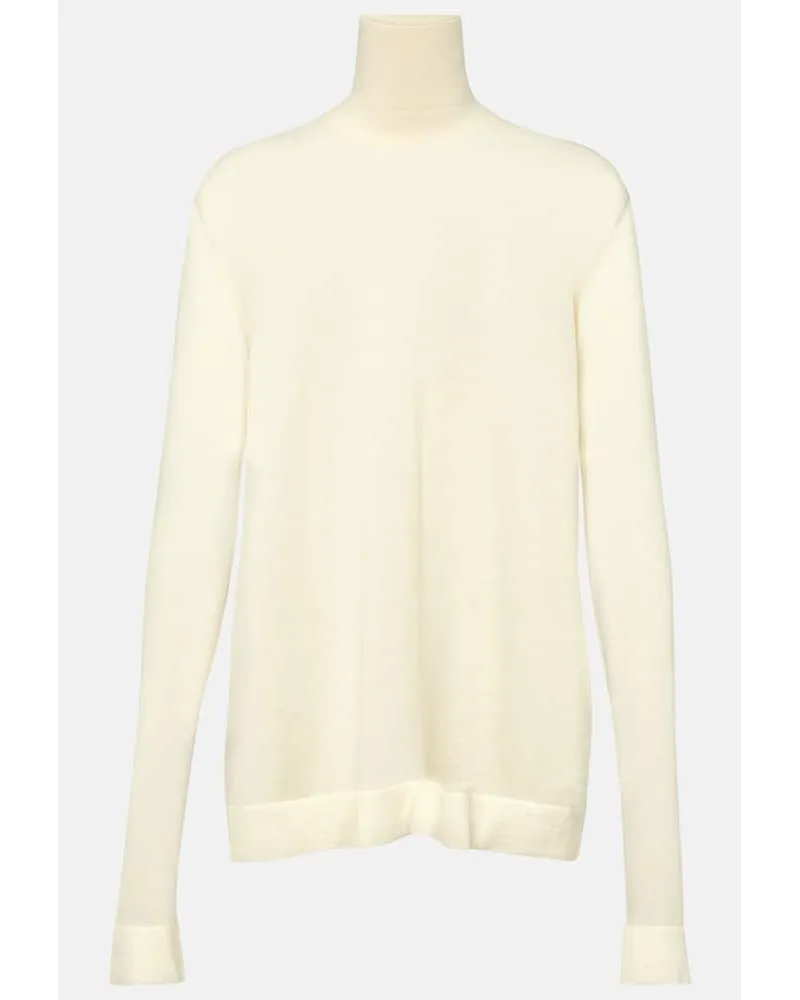 The Row Rollkragenpullover Fulton aus Kaschmir Weiss