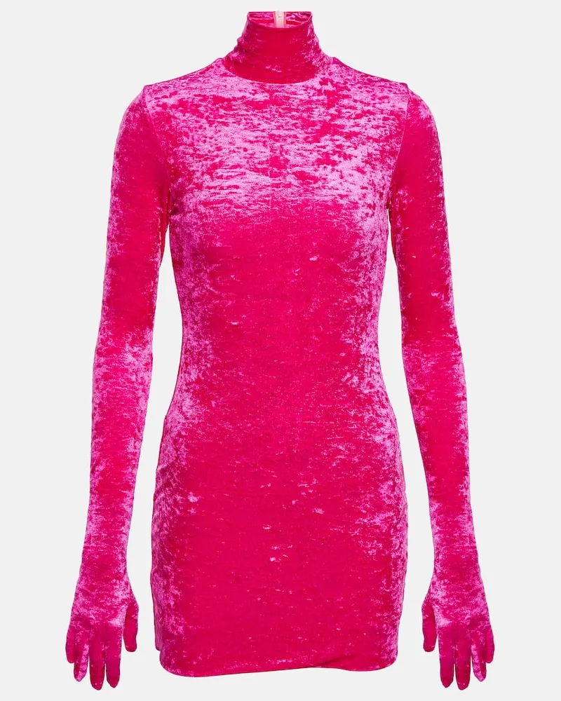 VETEMENTS Minikleid aus Samt Rosa