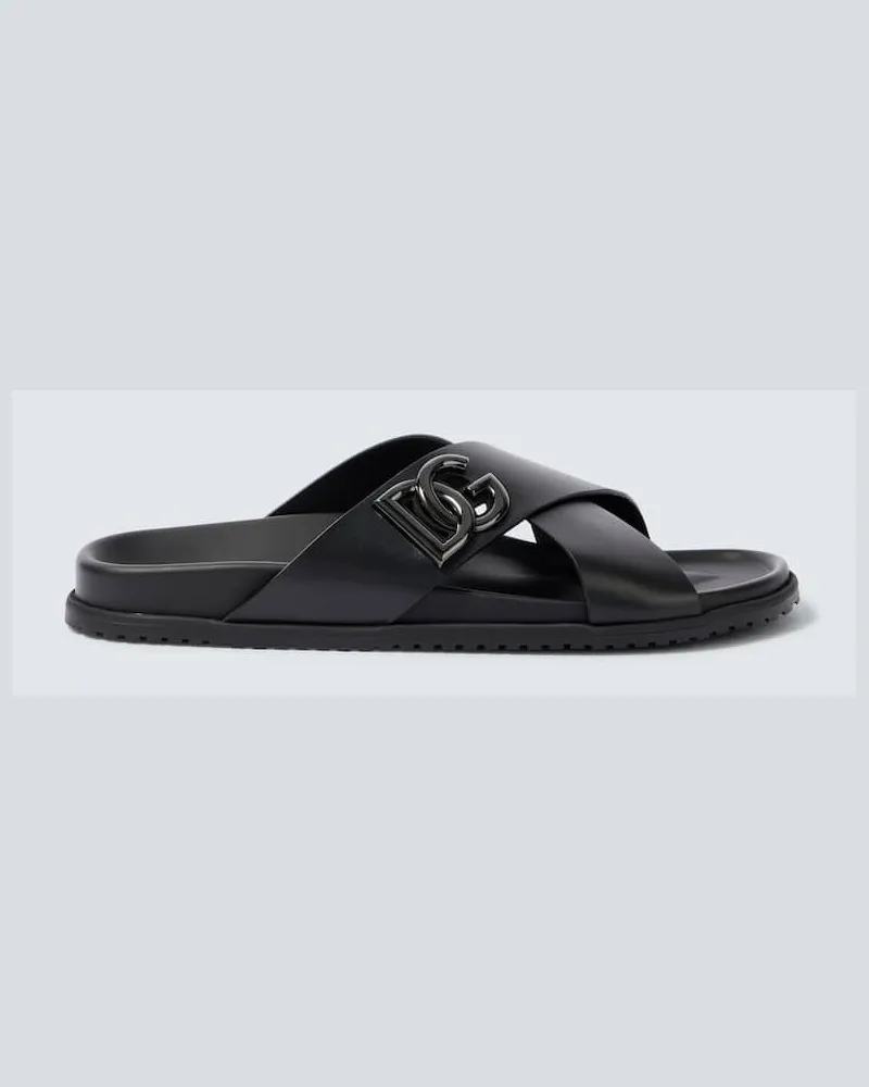 Dolce & Gabbana Sandalen aus Leder Schwarz