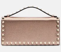 Schultertasche Rockstud Mini aus Metallic-Leder