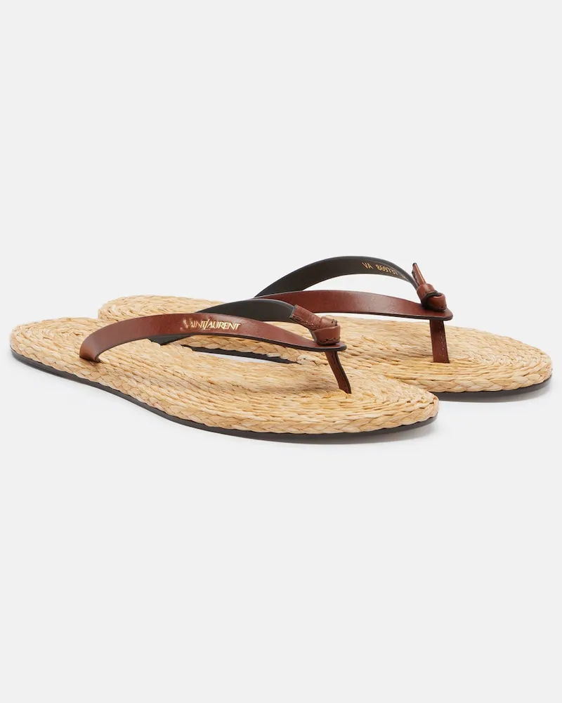 Saint Laurent Sandalen Pool mit Leder Beige