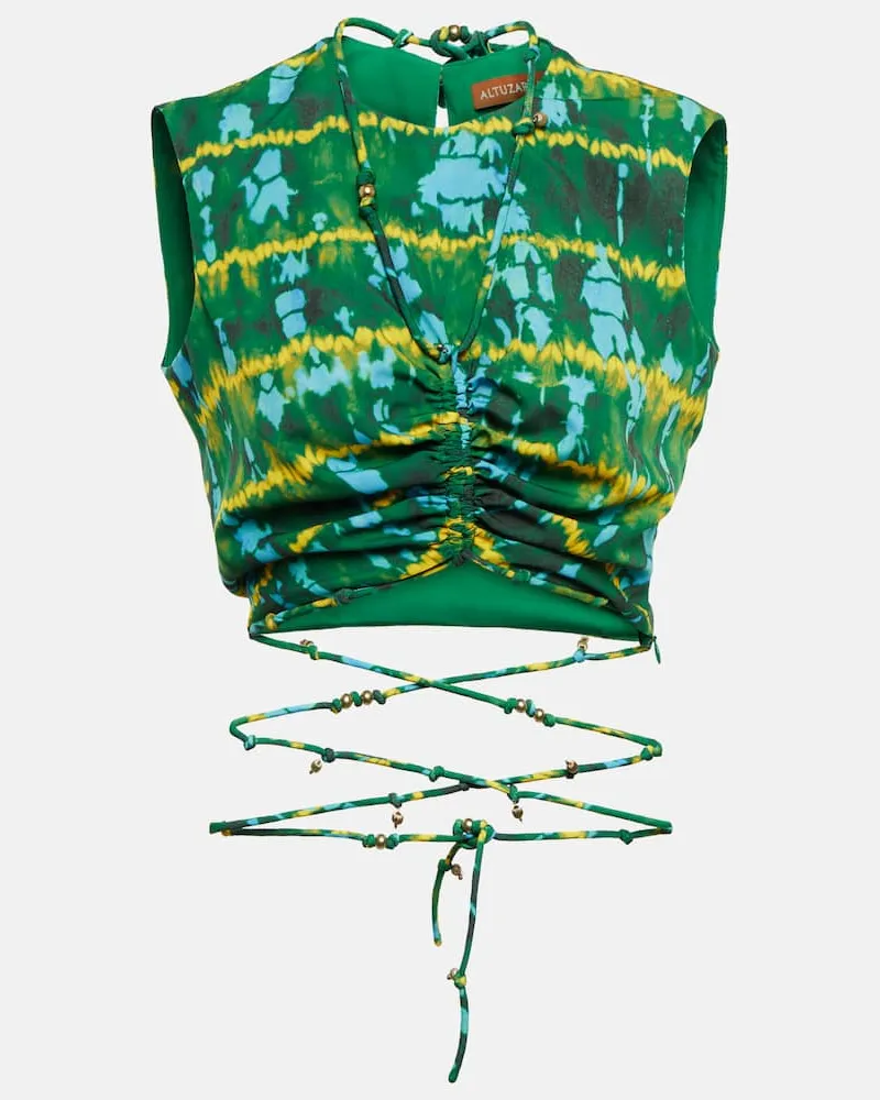 Altuzarra Bedrucktes Cropped-Top Ayana Grün