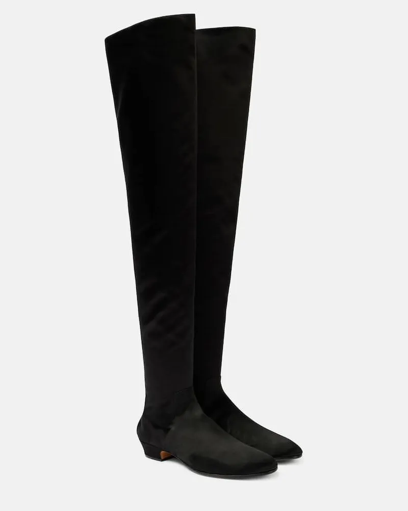 The Row Overknee-Stiefel Awar aus Satin Schwarz