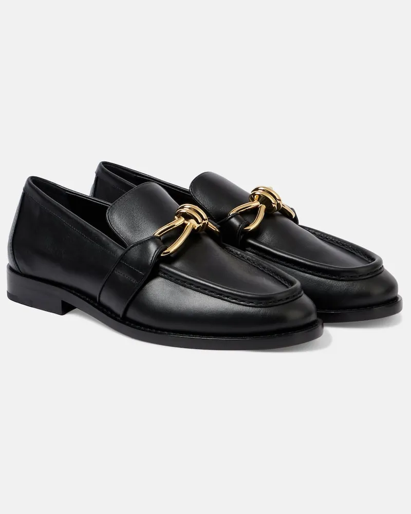 Bottega Veneta Loafers Astaire Knot aus Leder Schwarz