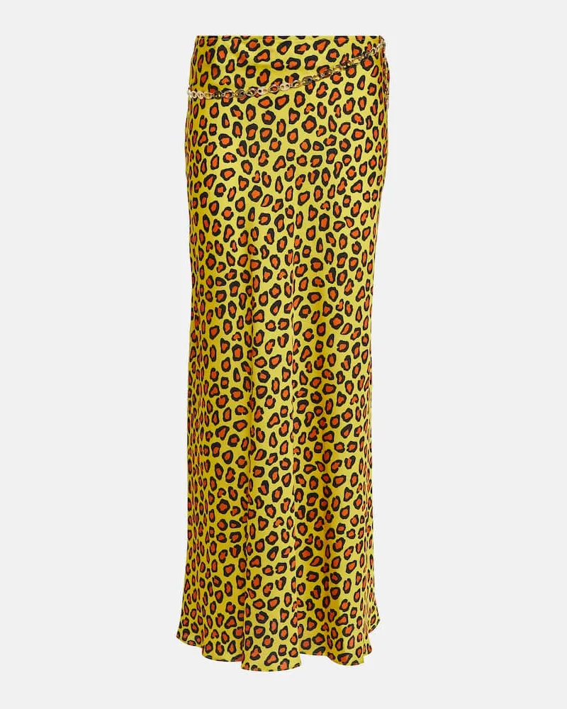 Paco Rabanne Bedruckter Slipskirt aus Satin Multicolor