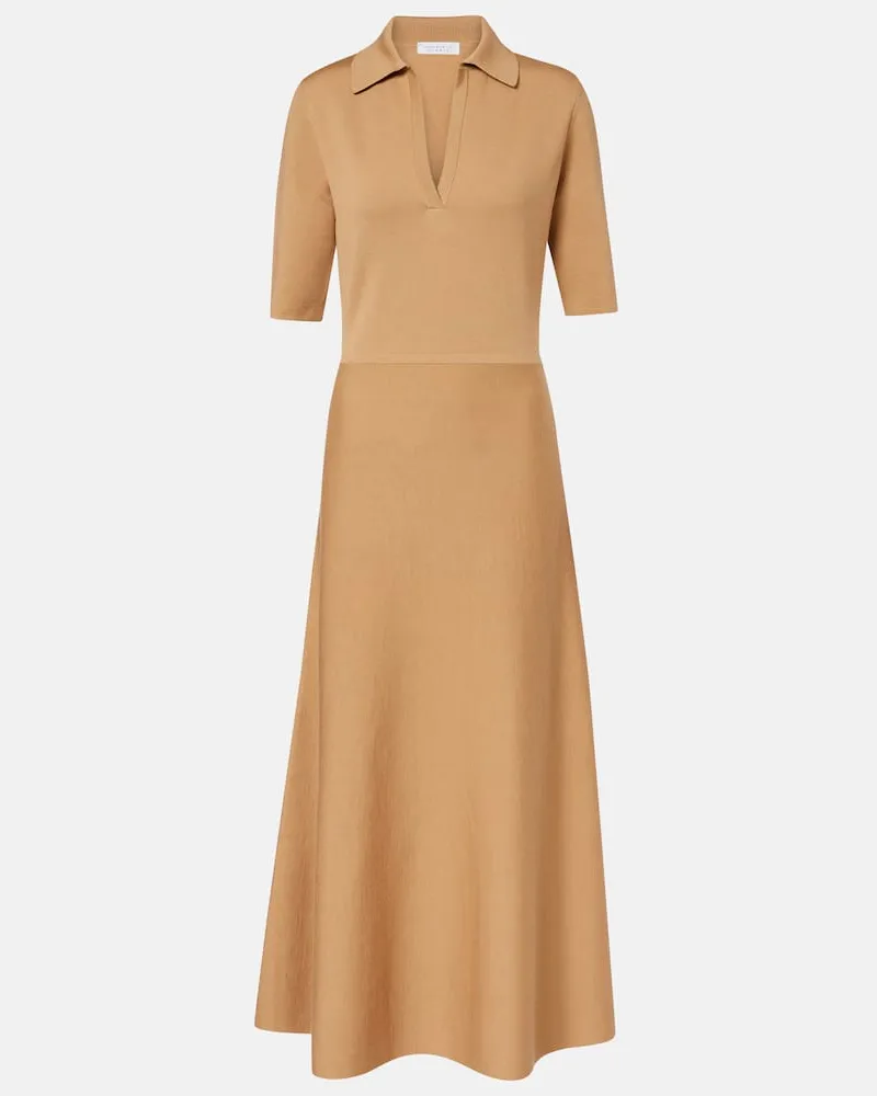 Gabriela Hearst Polokleid aus Wolle und Seide Beige