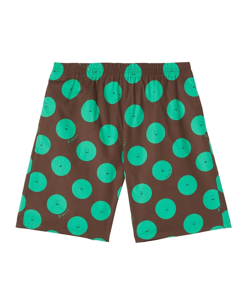 Gucci X Euan Roberts Bermuda-Shorts aus Baumwolle Braun