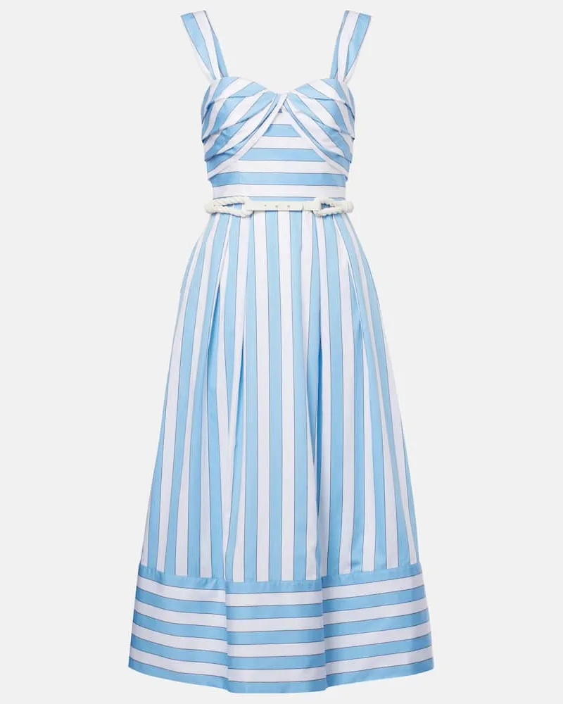 Rebecca Vallance Midikleid Nilah aus Baumwolle Blau
