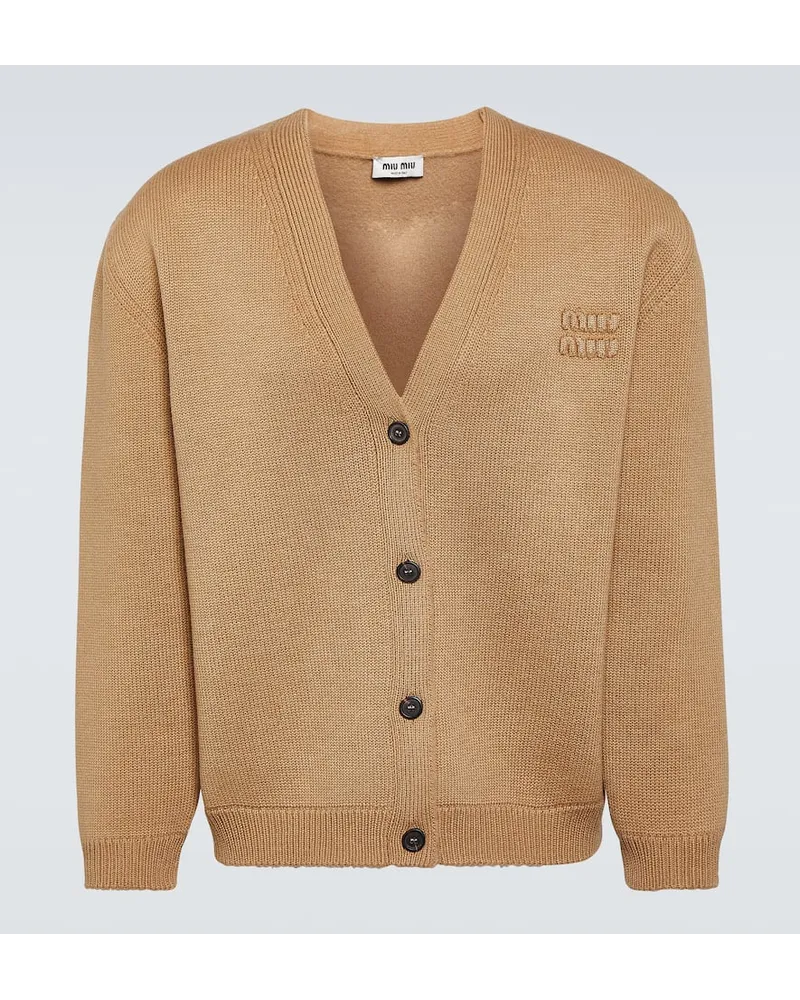 Miu Miu Cardigan aus einem Wollgemisch Beige