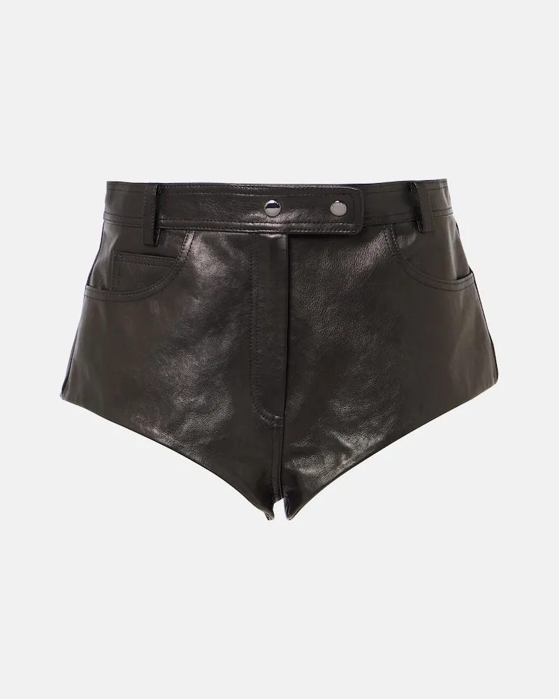 Magda Butrym High-Rise Shorts aus Leder Schwarz