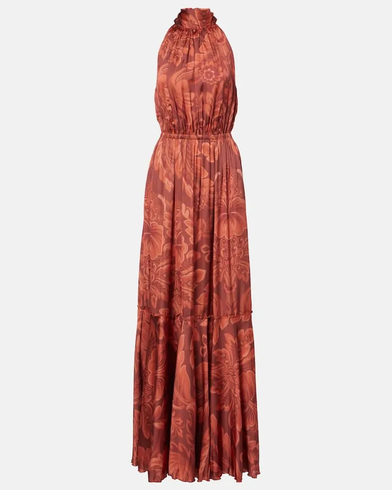 Etro Bedrucktes Maxikleid Orange