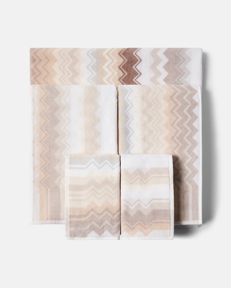 Missoni Set Giacomo Zig Zag aus fünf Handtüchern Grün