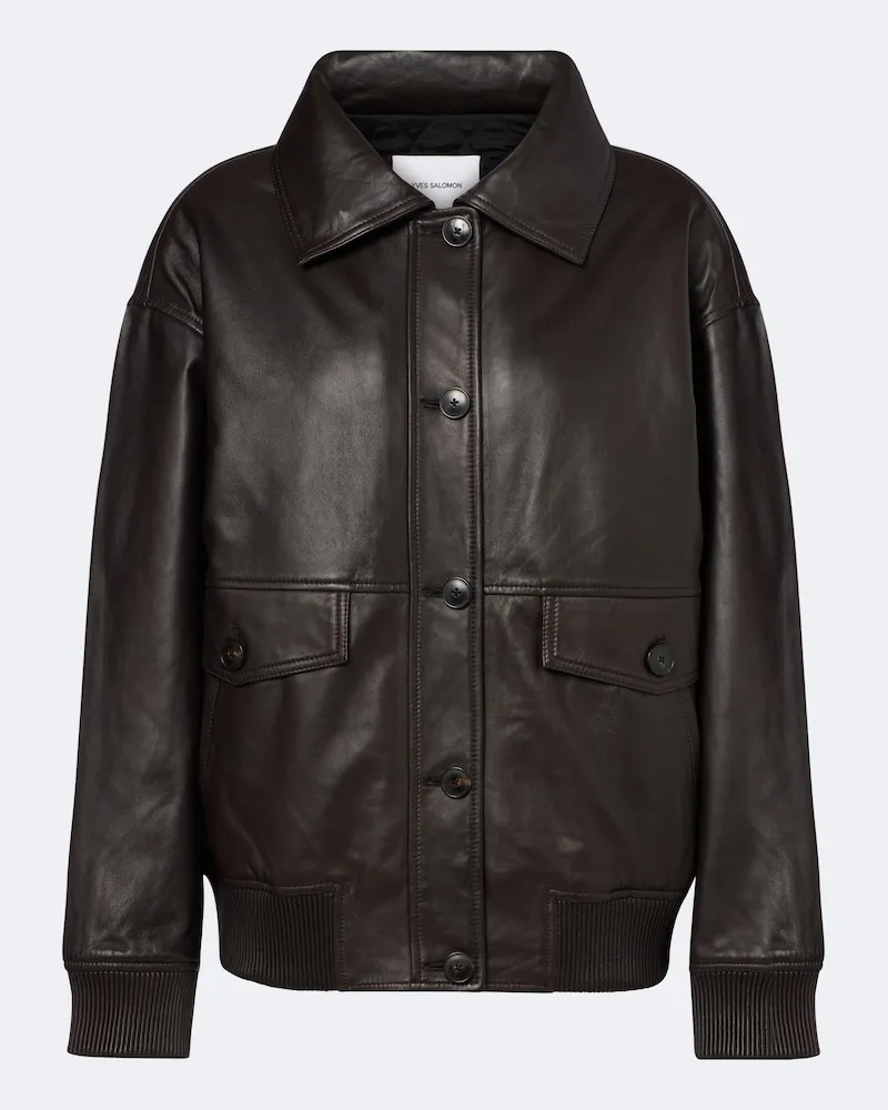 Yves Salomon Blouson aus Leder Braun