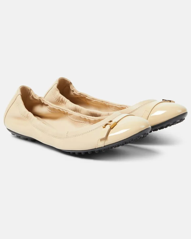 TOD'S Ballerinas aus Leder Weiß