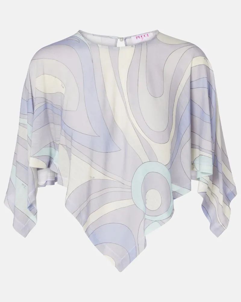 Emilio Pucci Cropped-Top Orchidee aus einem Wollgemisch Lila