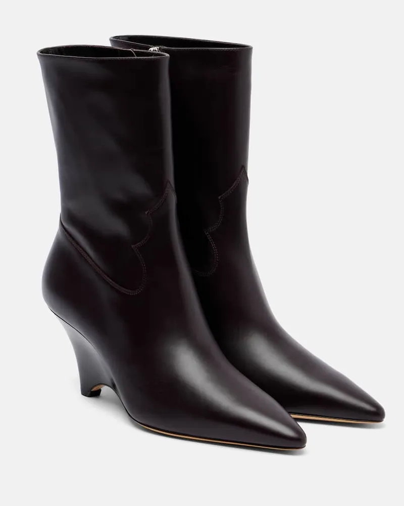Le Monde Béryl Le Monde Béryl Ankle Boots aus Leder Burgunderrot