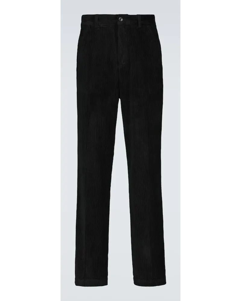 Our Legacy Hose Chino 22 aus Baumwollcord Schwarz