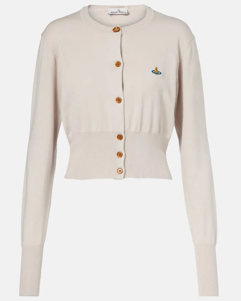 Vivienne Westwood Cardigan Bea Orb aus Baumwolle und Kaschmir Weiß