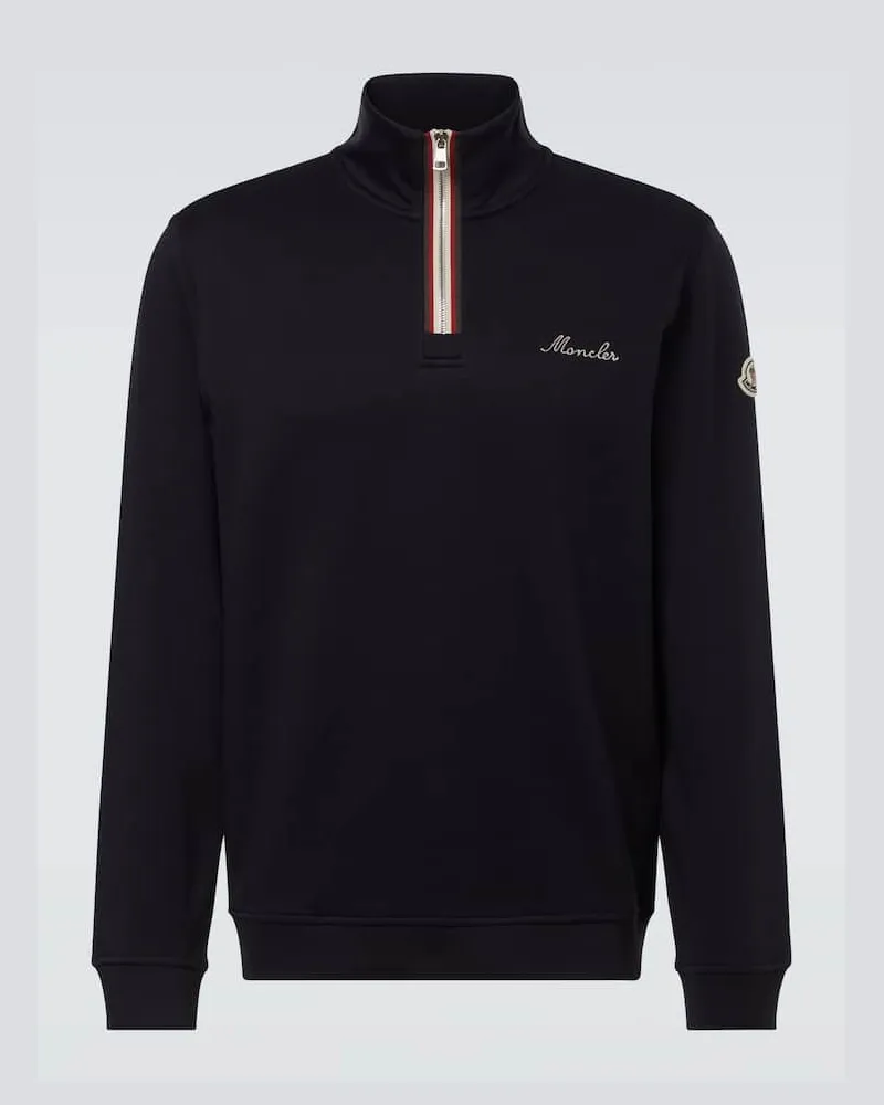 Moncler Sweatshirt aus Baumwoll-Jersey Blau