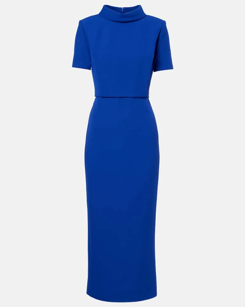 Roland Mouret Midikleid aus Crêpe Blau