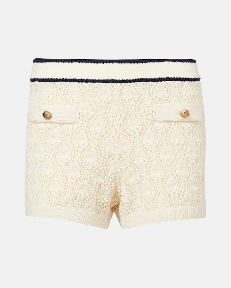 Frame Denim Shorts Rookie aus Strick Weiß