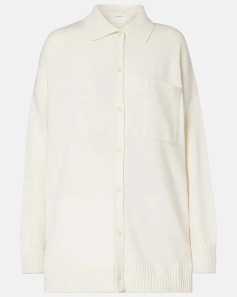 Max Mara Oversize-Cardigan Bull aus Kaschmir Weiß