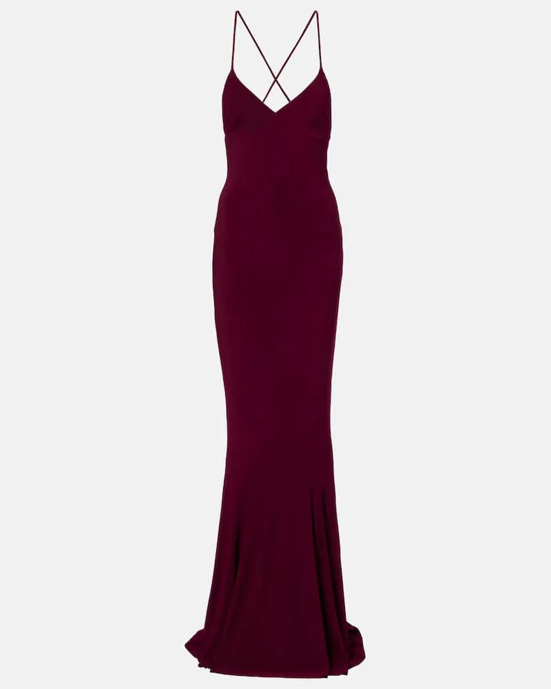 Norma Kamali Robe mit Pailletten Burgund