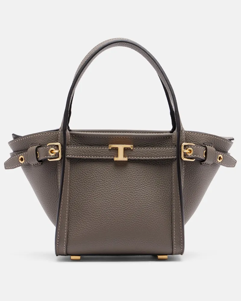 TOD'S Henkeltasche Tim Small aus Leder Grau