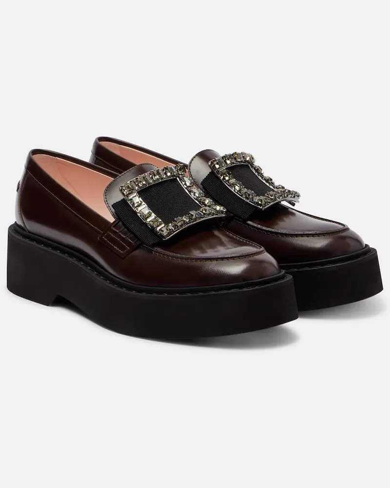 Roger Vivier Plateau-Loafers Viv' Rangers aus Leder Schwarz