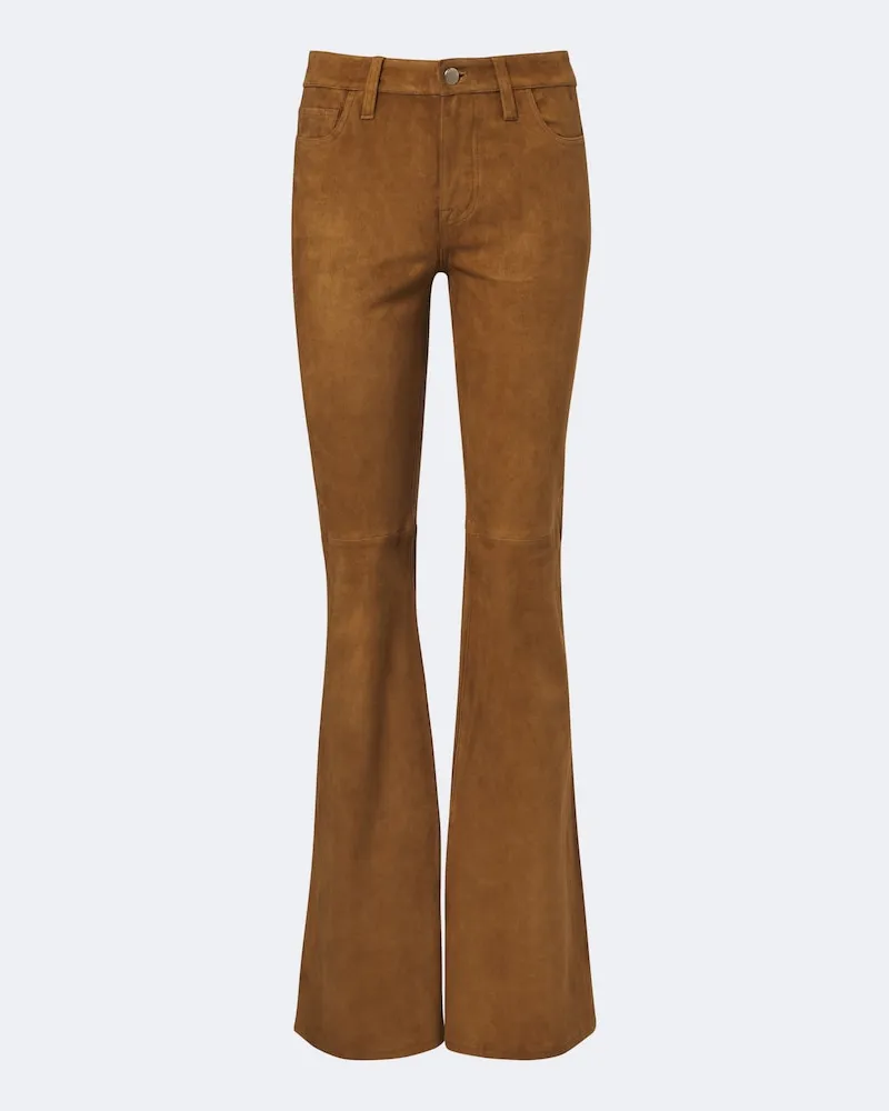 7 for all mankind Schlaghose Dojo aus Veloursleder Braun