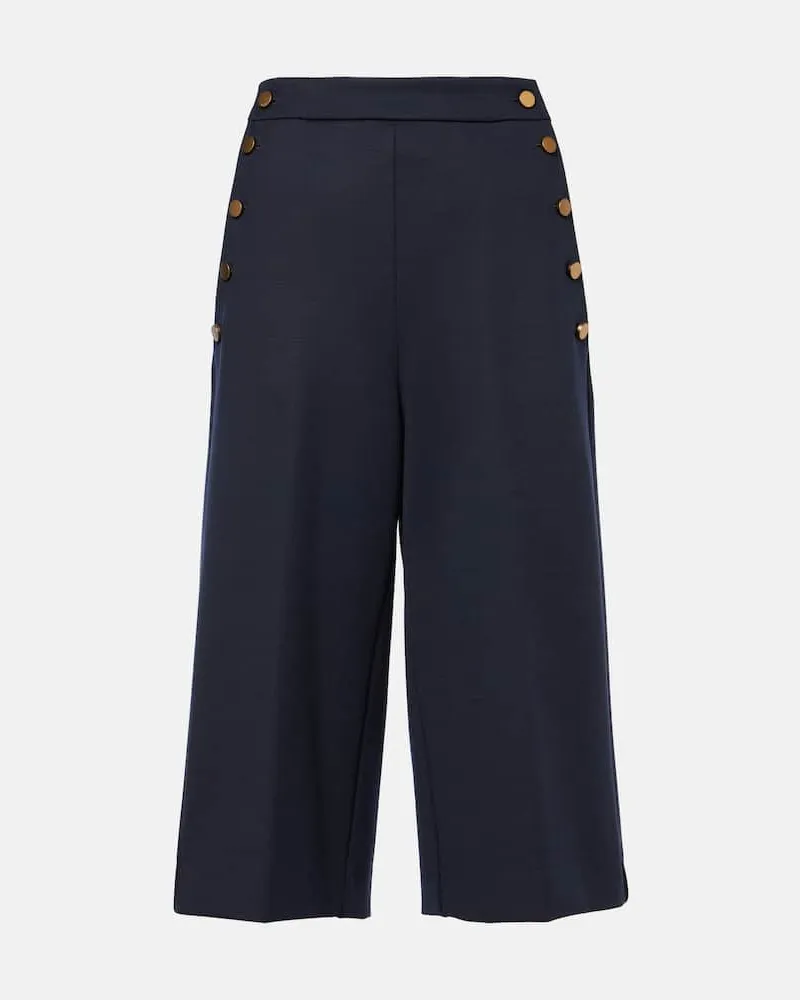 Max Mara Culottes Valdez aus einem Wollgemisch Blau