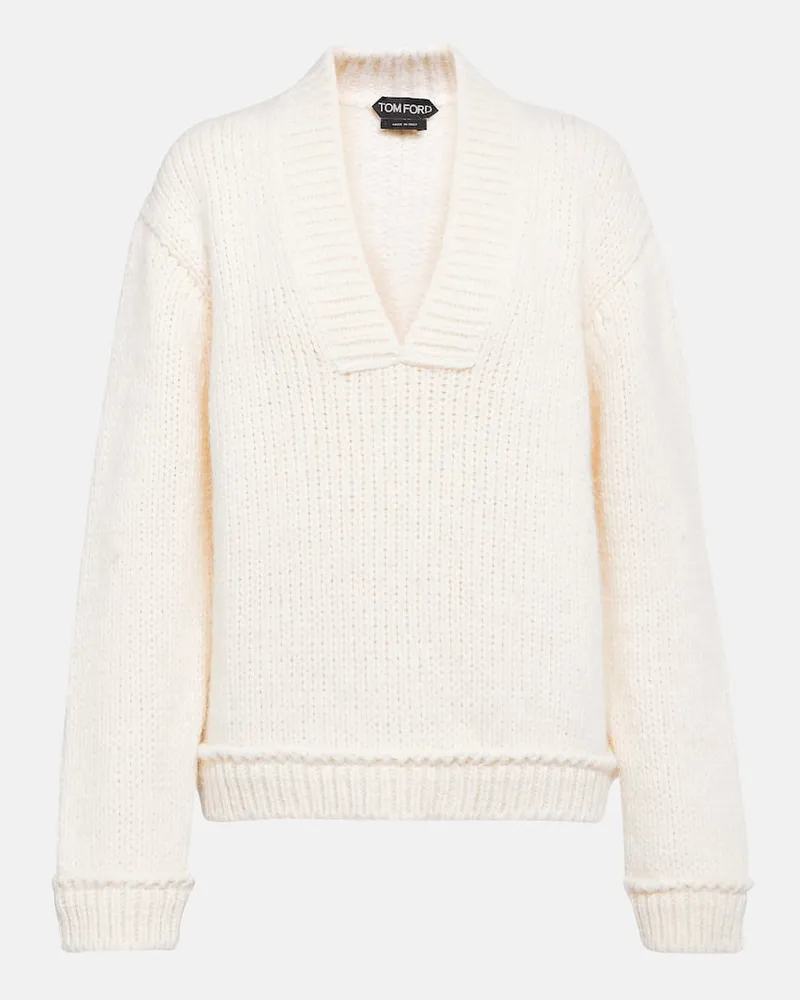 Tom Ford Pullover aus Alpakawolle und Wolle Weiß