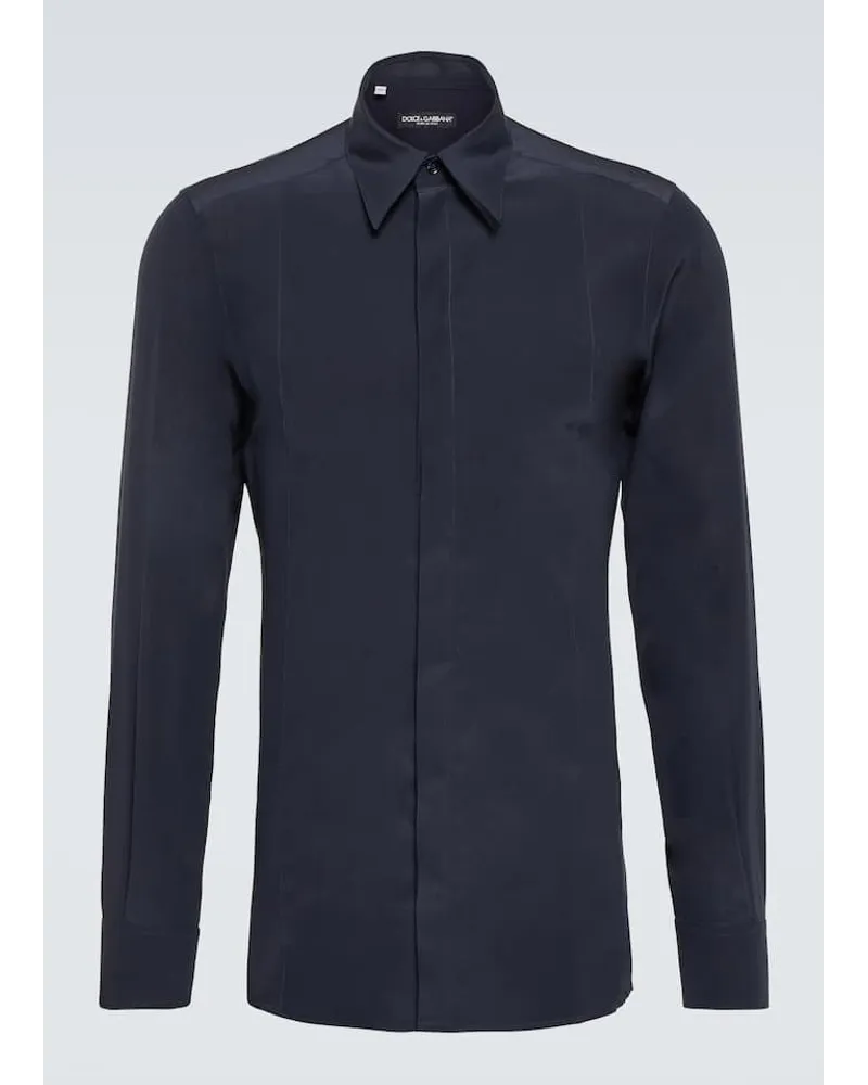 Dolce & Gabbana Hemd aus Crêpe de Chine aus Seide Schwarz