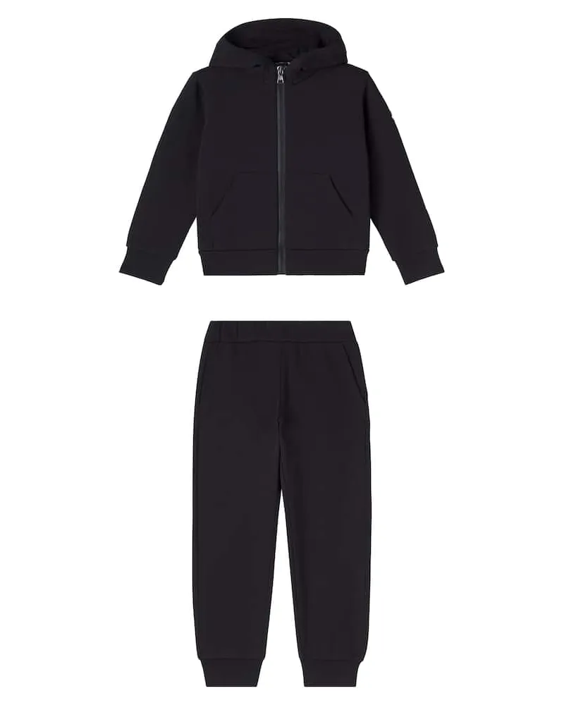 Moncler Set aus Kapuzenjacke und Jogginghose Schwarz