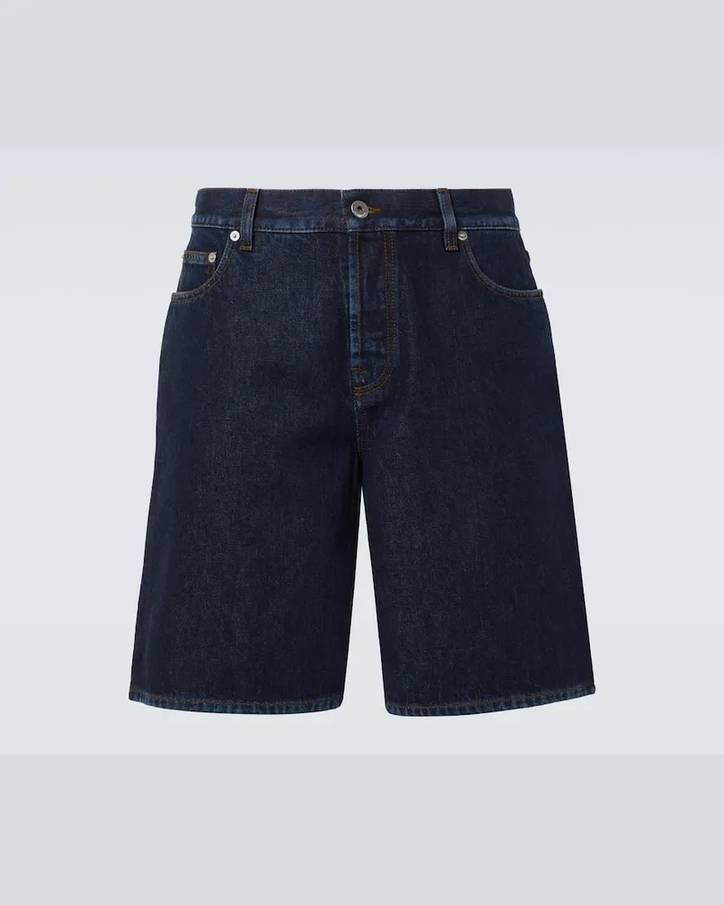 Burberry Mid-Rise Jeansshorts Blau
