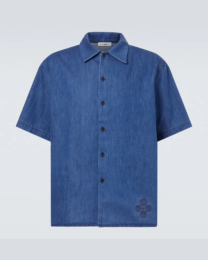 COMMAS Besticktes Hemd aus Denim Blau