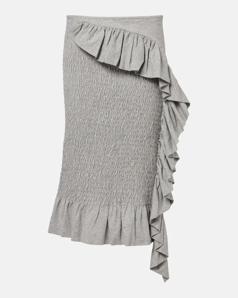 Dries van Noten Midirock aus Baumwoll-Jersey Grau