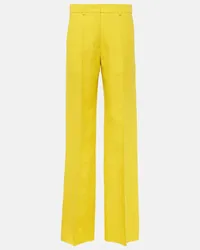 Valentino Garavani Gerade High-Rise-Hose aus Crepe Couture Gelb