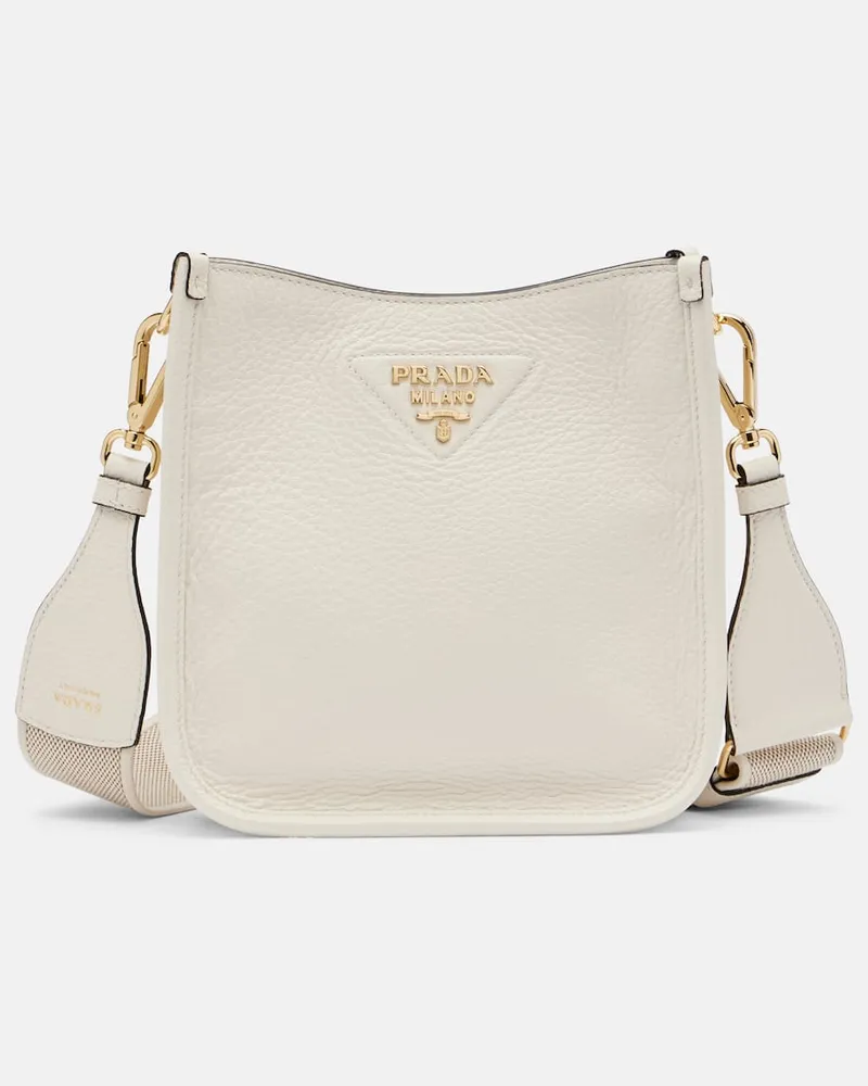 Prada Schultertasche Mini aus Leder Weiß